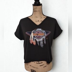 Harley Davidson Vintage 1990 3D Emblem Shirt Women's Size L
